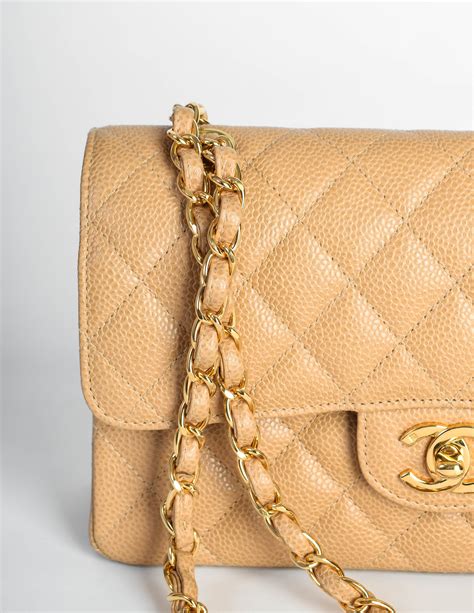 chanel classic flap bag small beige|Chanel classic mini flap price.